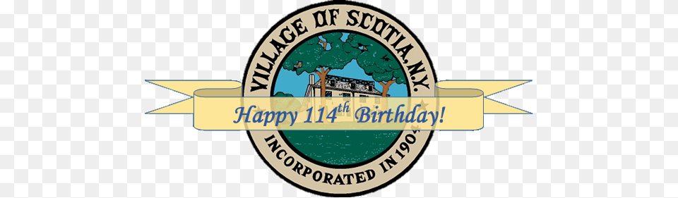 Happy Birthday Village Of Scotia Emblem, Logo, Architecture, Building, Factory Free Png Download