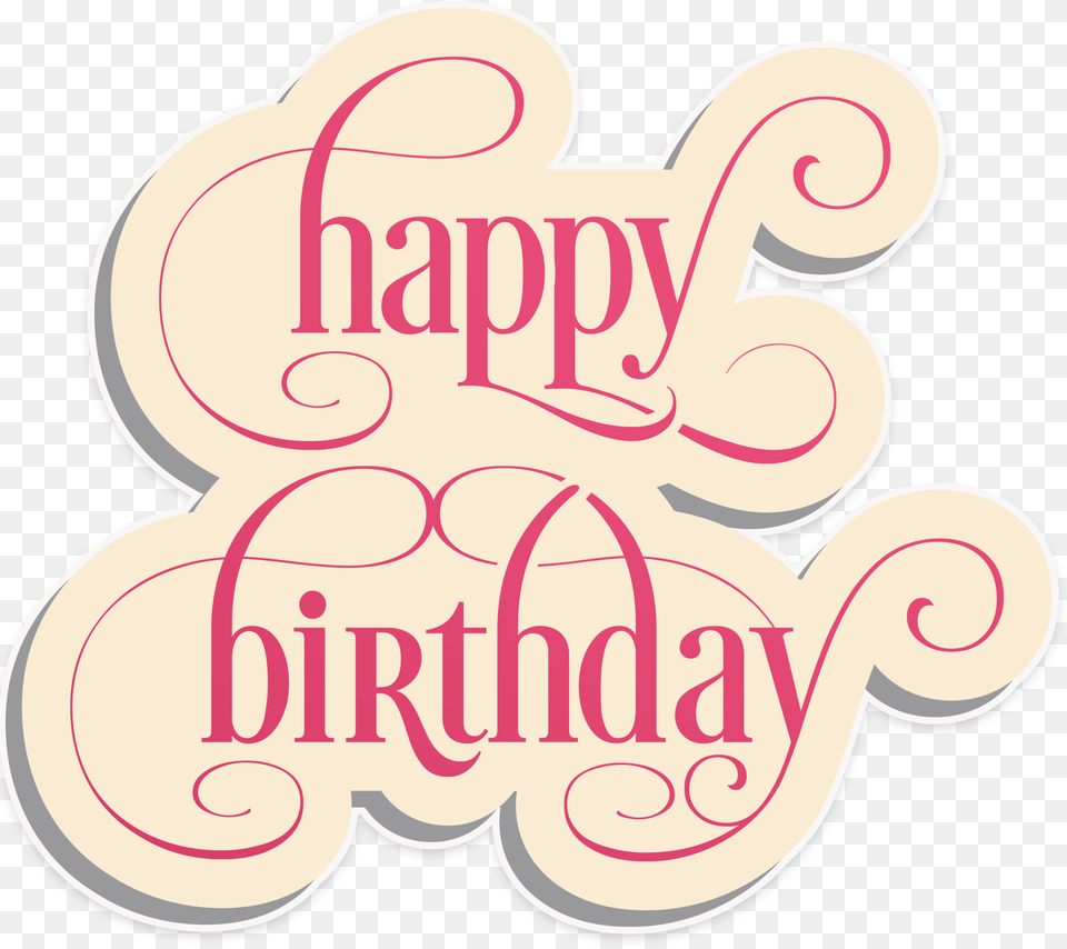 Happy Birthday Vintage, Text, Calligraphy, Handwriting Free Transparent Png