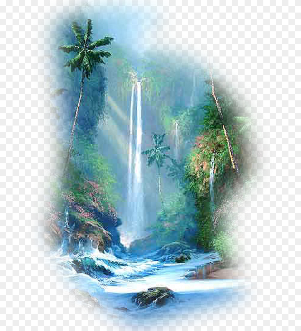 Happy Birthday Waterfall Gif, Jungle, Vegetation, Tree, Rainforest Png Image