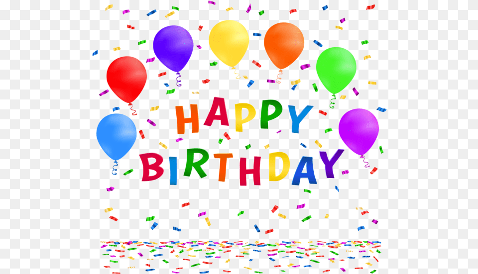 Happy Birthday With Confetti Clip Art Image Happy Birthday Confetti, Balloon, Paper Free Transparent Png