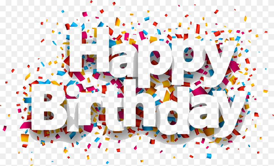 Happy Birthday With Confetti Design Happy Birthday Design, Paper Free Png Download