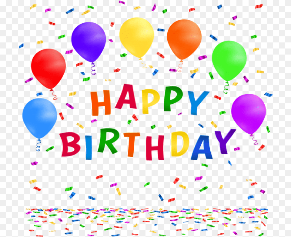 Happy Birthday With Confetti Images Transparent Confetti Birthday, Balloon, Paper Free Png Download
