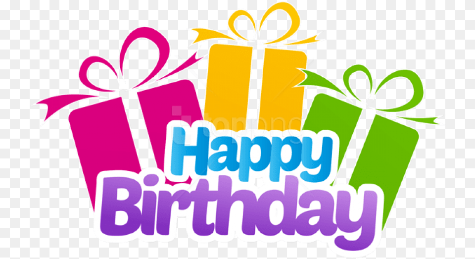 Happy Birthday With Gifts Images Transparent Happy Birthday Text, Dynamite, Weapon, Gift Free Png Download