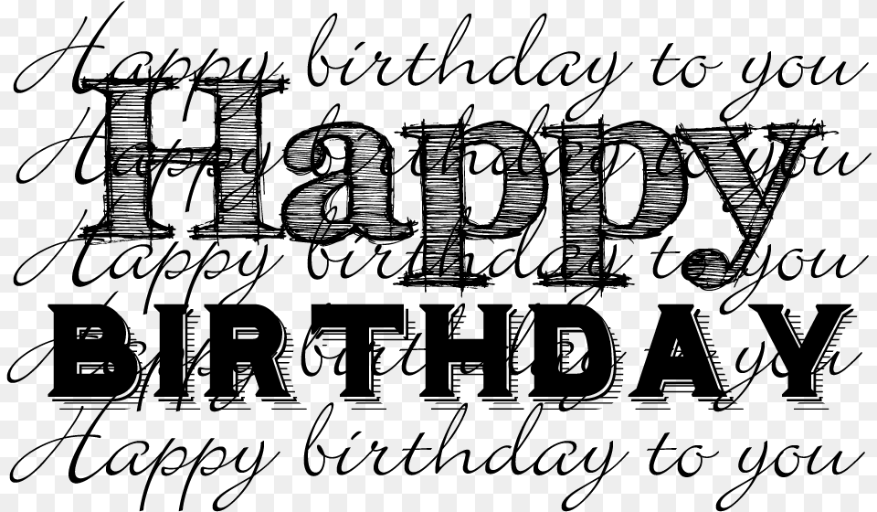 Happy Birthday Word Art 1st Floor Flat Happy Birthday Word, Gray Free Png Download