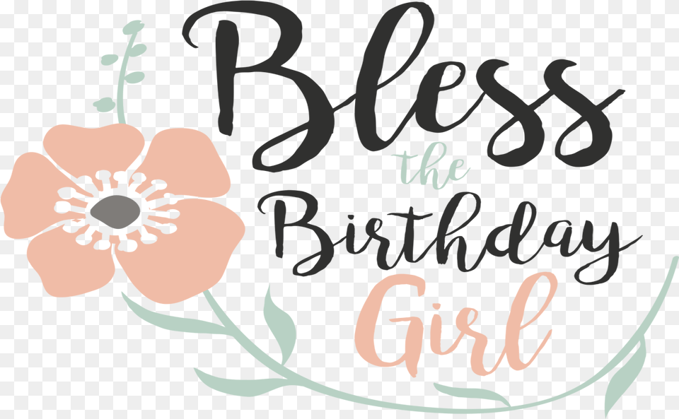 Happy Birthday Word Art Calligraphy, Anther, Flower, Plant, Text Png Image