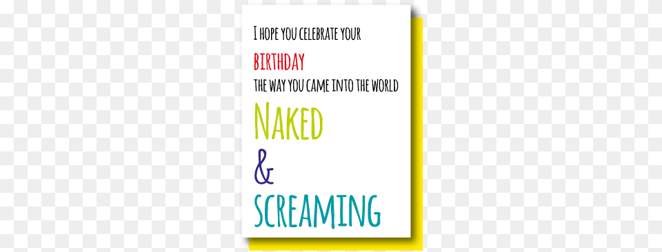 Happy Birthdaynaked Amp Screaming Leaving Home With Half A Fridge A Memoir Paperback, Text, Advertisement, Book, Publication Png Image