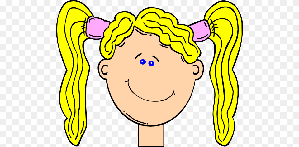 Happy Blonde Girl With Pig Tails Clip Arts For Web, Baby, Face, Head, Person Free Png