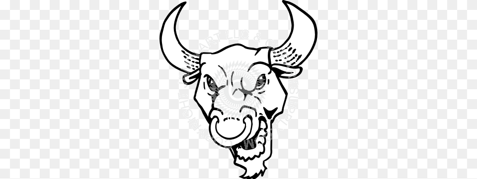 Happy Bull Head With Nose Ring, Stencil, Baby, Person, Animal Free Transparent Png