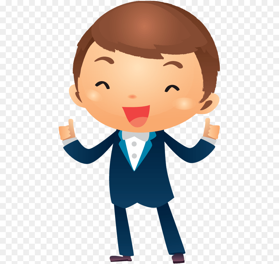 Happy Business Man Cartoon Clipart Cartoon Man Thinking, Formal Wear, Baby, Clothing, Person Free Png