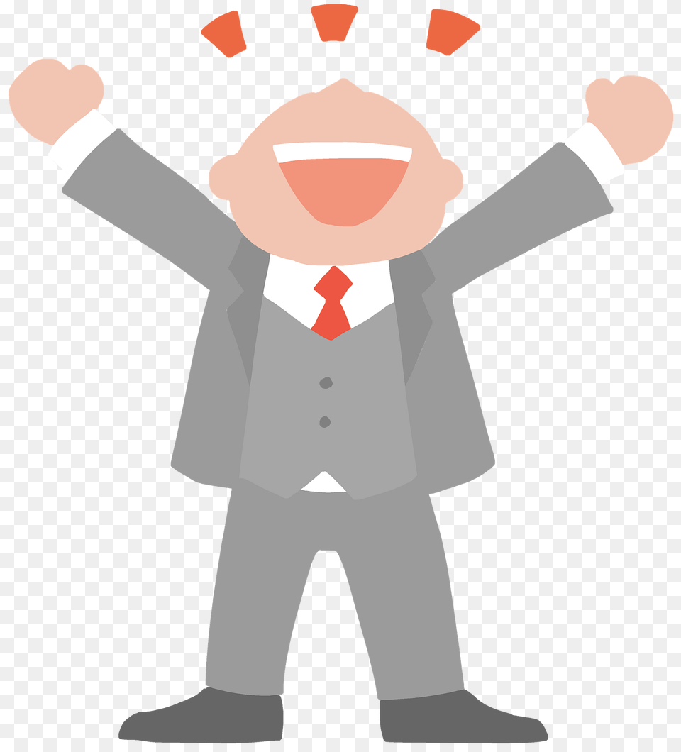 Happy Business Man Clipart, Clothing, Formal Wear, Suit, Body Part Free Png