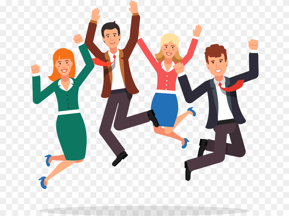 Happy Business People Jumping People Celebrating Ransparent Background, Boy, Male, Person, Child Free Png Download
