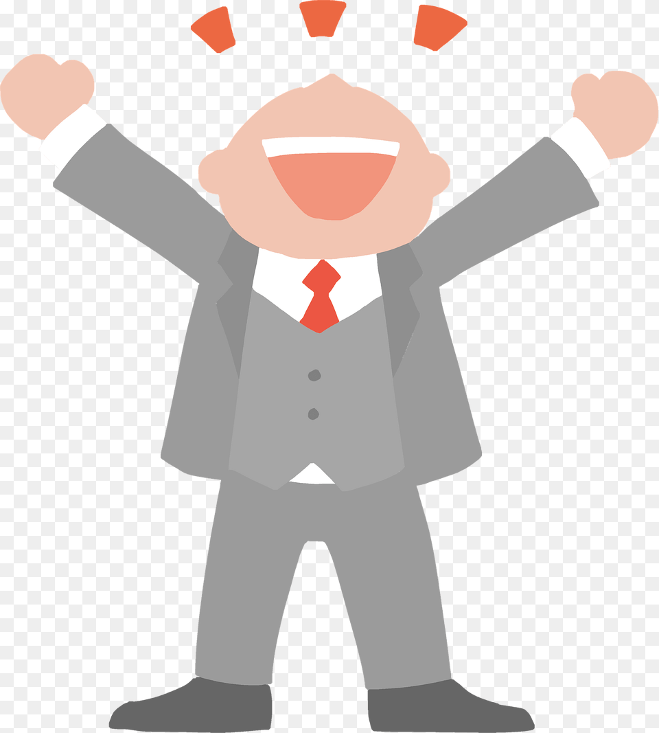 Happy Businessman Clipart, Clothing, Formal Wear, Suit, Accessories Png Image