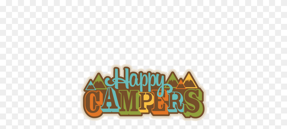 Happy Campers Title Scrapbook Cute Clipart, Art, Text, Graffiti Free Png