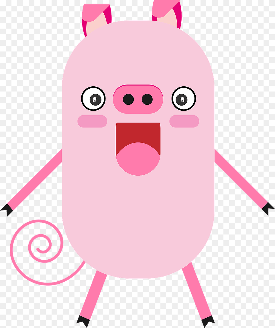 Happy Cartoon Pig Clipart, Backpack, Bag, Face, Head Png