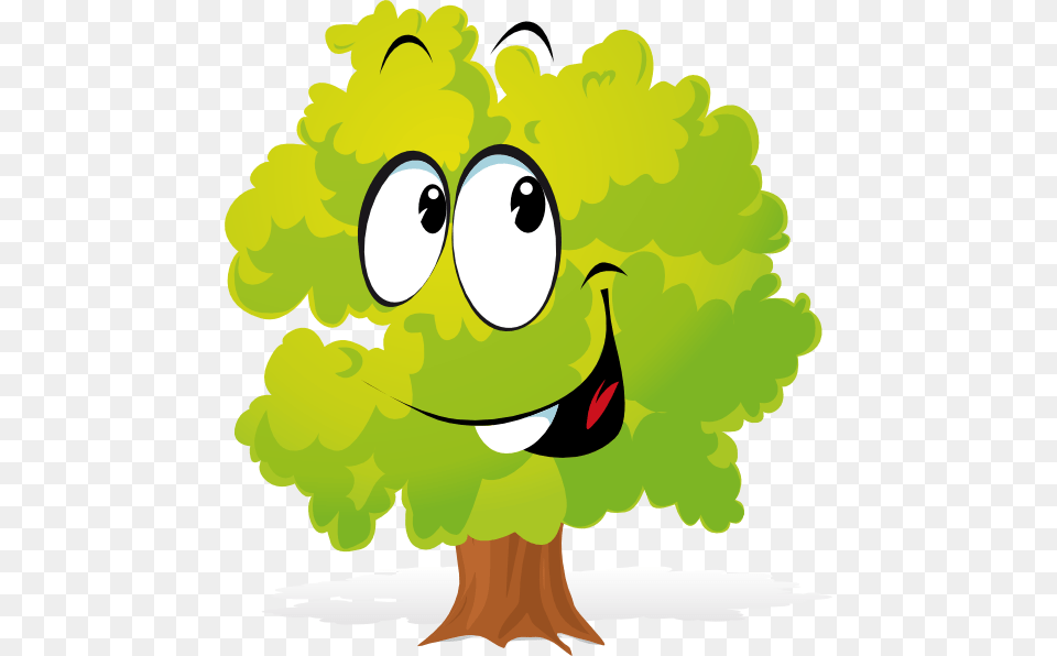 Happy Cartoon Tree Clip Arts For Web, Art, Graphics, Plant, Green Png