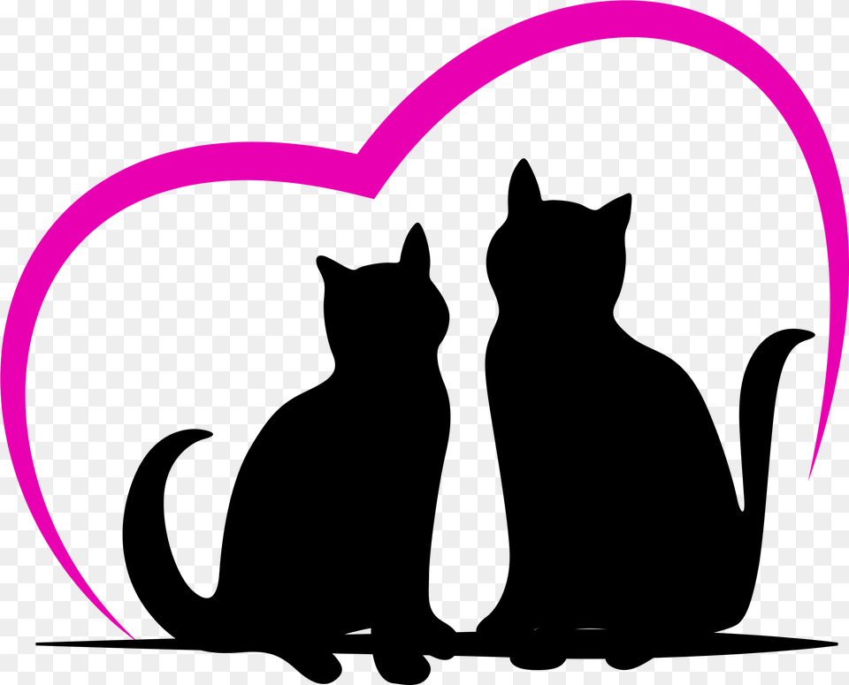 Happy Cat, Heart Free Png