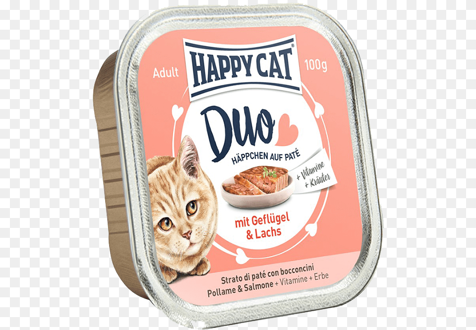 Happy Cat Duo Poultry Amp Salmon Happy Cat Duo Menu Poultry Amp Lamb Geflgel Amp, Food, Lunch, Meal, Animal Free Transparent Png