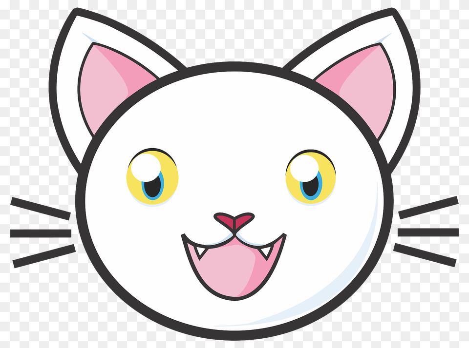 Happy Cat Face Clipart, Disk Png Image