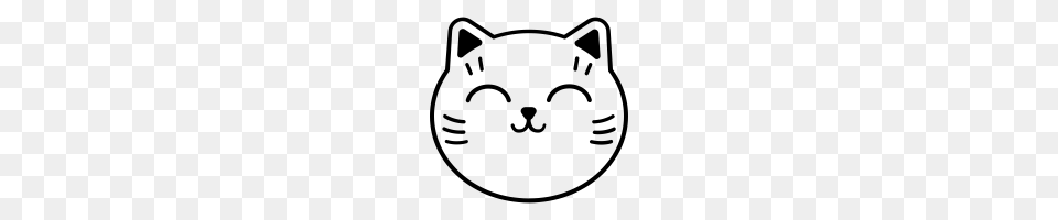 Happy Cat Icons Noun Project, Gray Free Png Download
