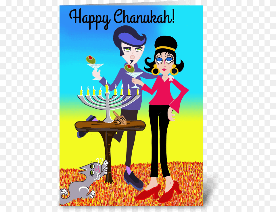 Happy Chanukah Greeting Card, Advertisement, Publication, Book, Comics Free Png Download