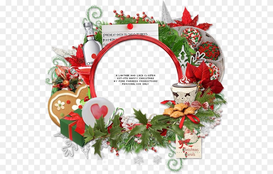 Happy Christmas Frames, Wreath Free Png Download