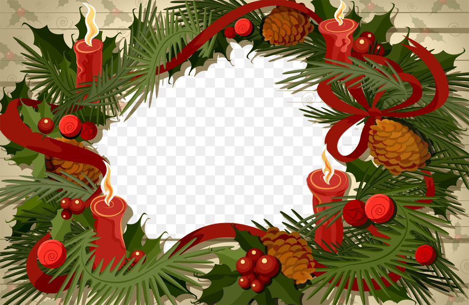 Happy Christmas Image Download, Wreath Free Transparent Png
