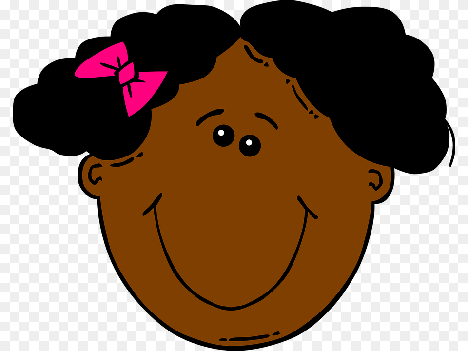 Happy Clipart Girl Black Collection, Baby, Person, Face, Head Png