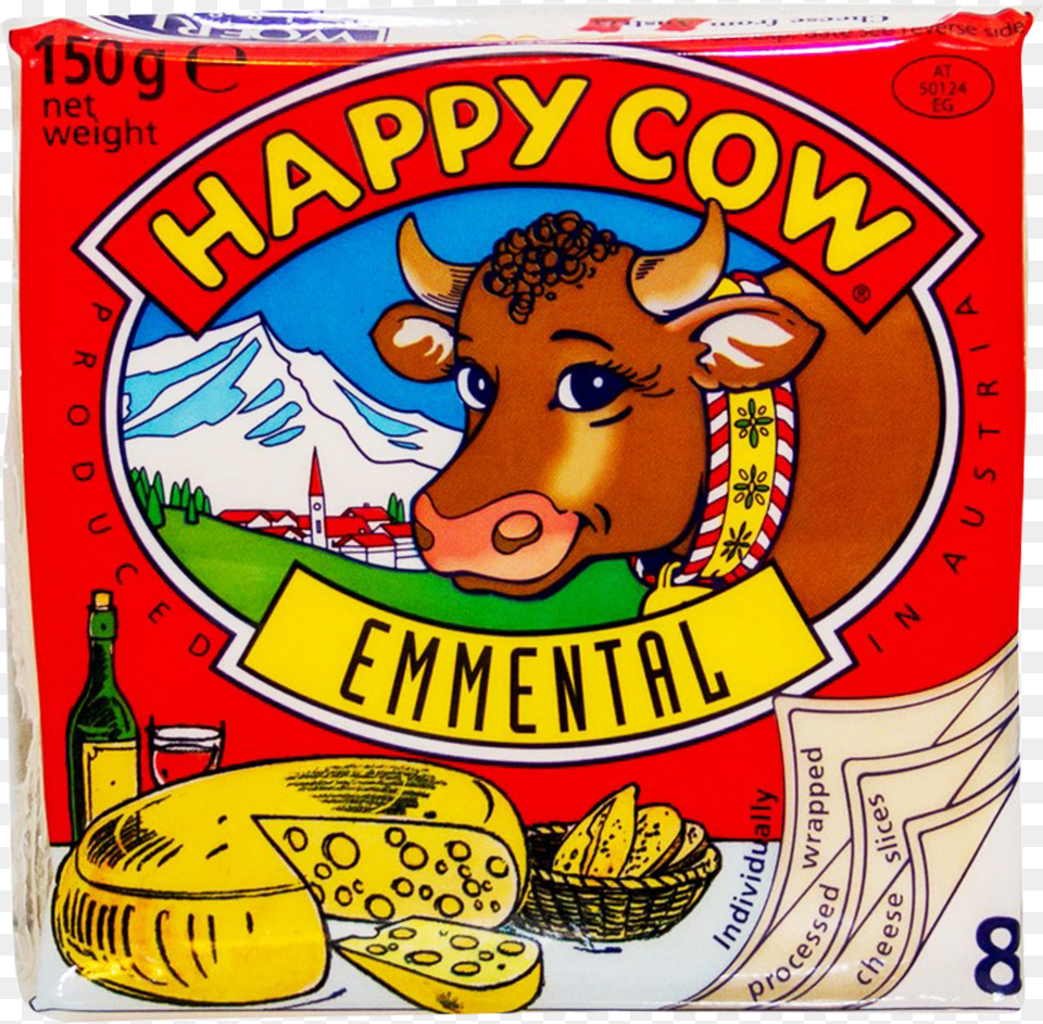Happy Cow Emmental Cheese Slice 150 Gm Happy Cow Cheese Sandwich, Face, Head, Person, Baby Png
