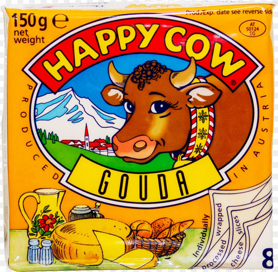 Happy Cow Gouda Cheese Slice 150 Gm Happy Cow Mozzarella Cheese, Face, Head, Person, Circus Free Png