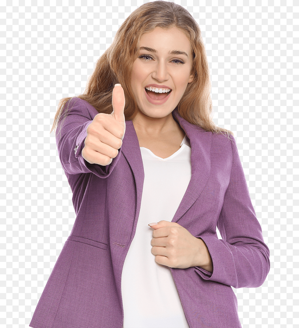 Happy Customer With Thumbs Up Girl, Adult, Person, Hand, Finger Free Png Download