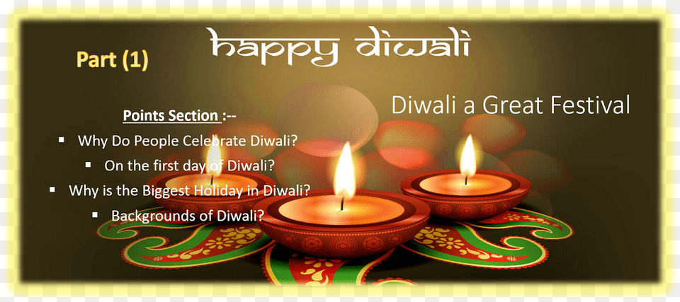 Happy Diwali, Festival, Candle Png Image