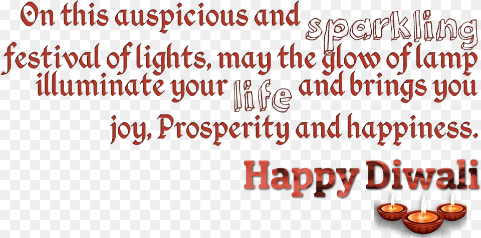 Happy Diwali Message, Candle, Text, Festival Png Image