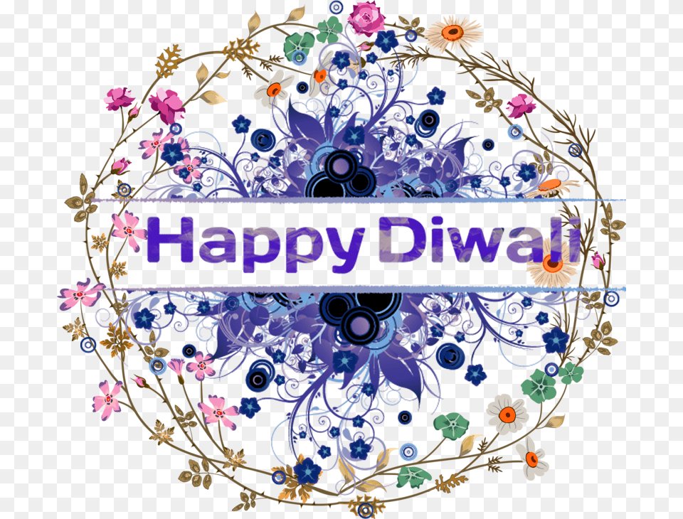 Happy Diwali Transparent Flower Circle Border Clipart, Art, Floral Design, Graphics, Pattern Png Image