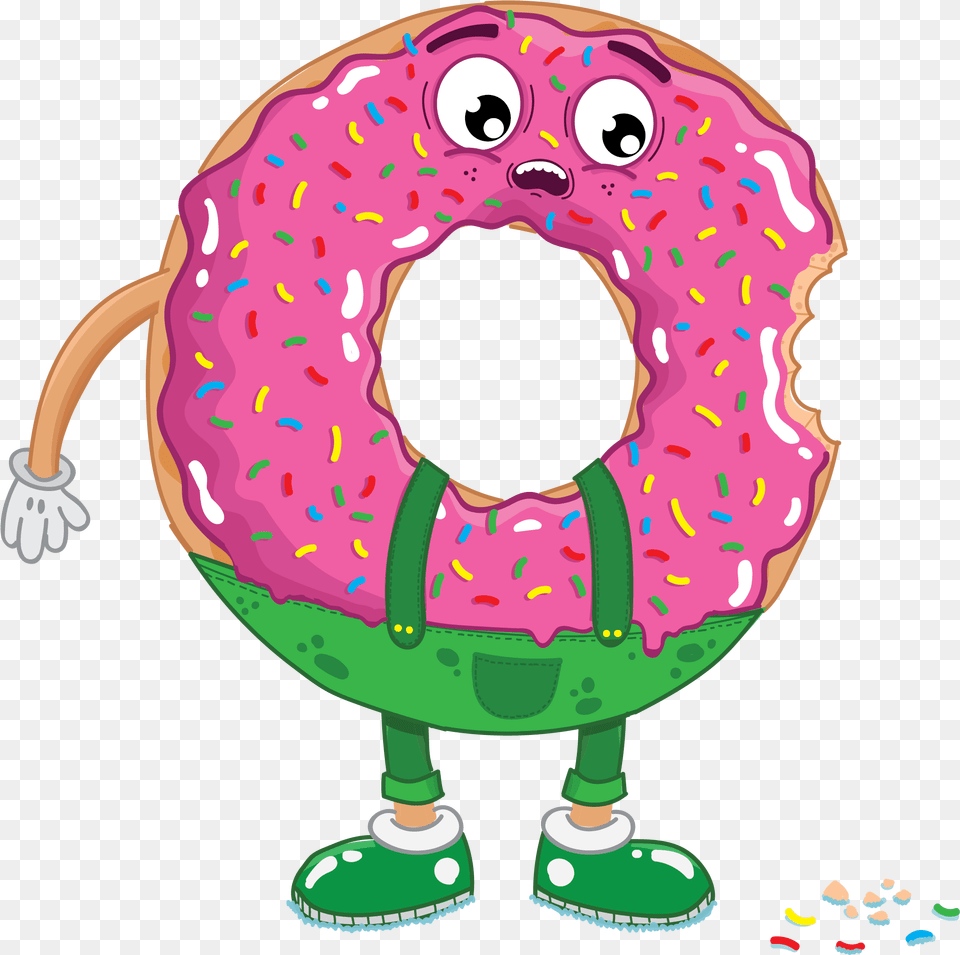 Happy Donut Illustration, Food, Sweets Free Transparent Png