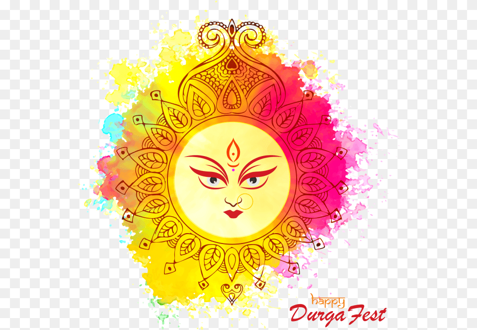 Happy Durga Fest Happy Navratri Vector, Art, Graphics, Floral Design, Pattern Free Transparent Png
