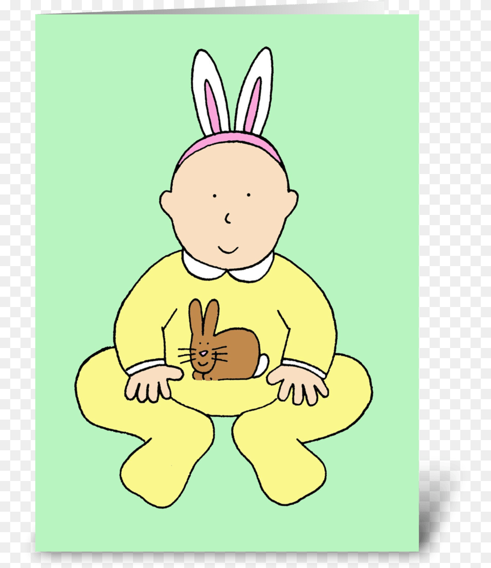 Happy Easter Baby In Bunny Ears Animated Happy 1st Easter Grandson, Cartoon, Person, Face, Head Free Transparent Png