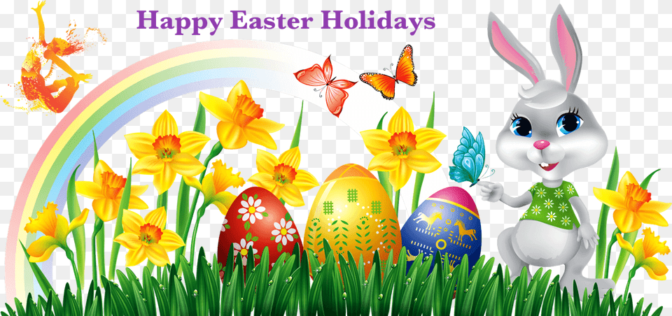 Happy Easter Banner Easter Clipart, Plant, Flower, Egg, Food Free Png