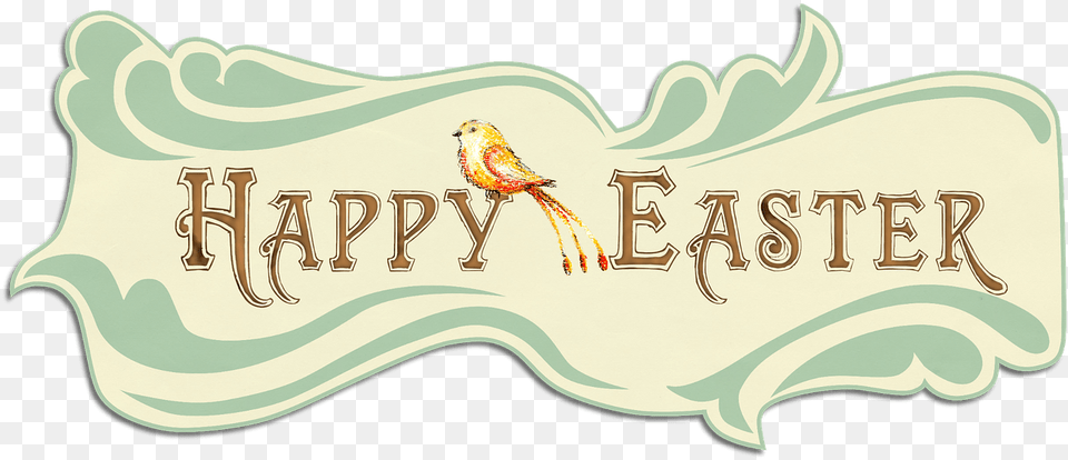 Happy Easter Banner Happy Easter Vintage Clip Art, Animal, Bird, Logo, Text Free Png Download