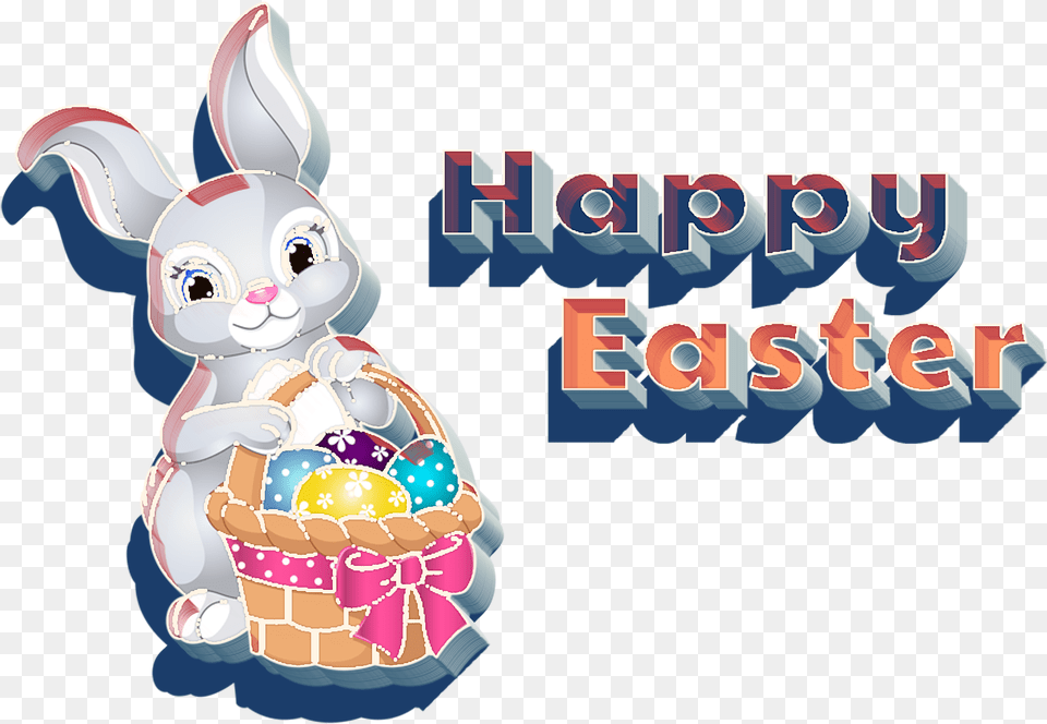 Happy Easter Bunny 3d Happy Easter 3d, Cream, Dessert, Food, Ice Cream Free Png