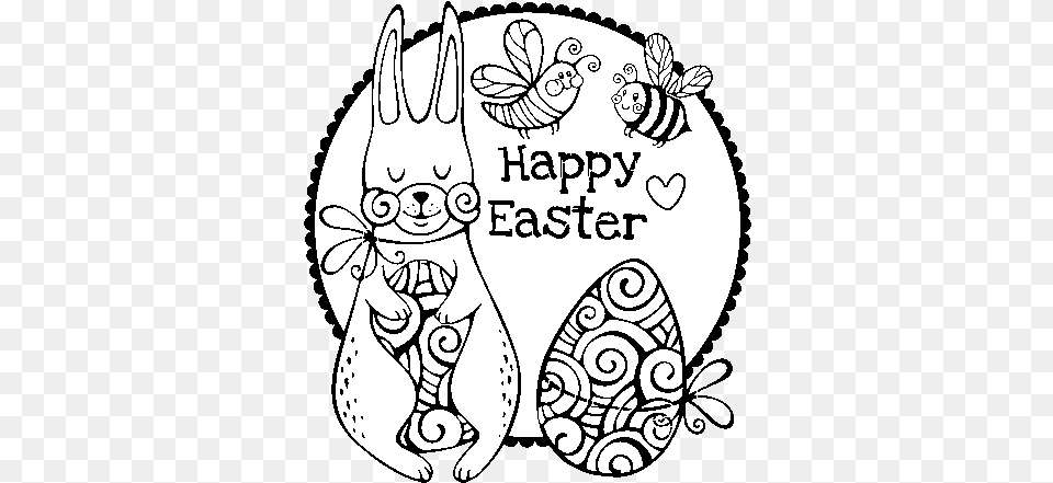 Happy Easter Card Coloring, Sticker, Art, Drawing, Person Png Image