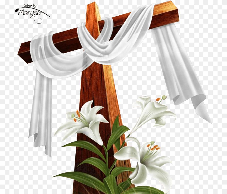 Happy Easter Christian Easter Cross, Flower, Plant, Petal, Symbol Png Image
