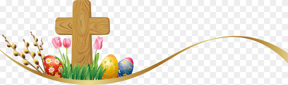 Happy Easter Cross Transparent Amp Clipart Church Easter Clip Art, Symbol, Egg, Food, Easter Egg Png Image