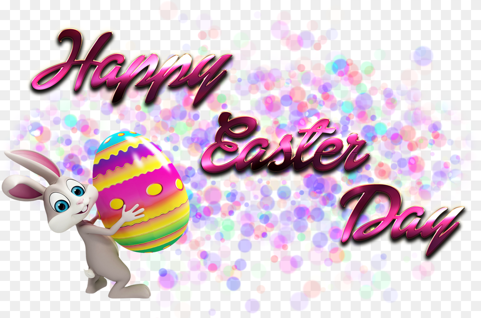 Happy Easter Day Transparent Background Easter Bunny Clipart, Baby, Person, Purple, Food Free Png Download