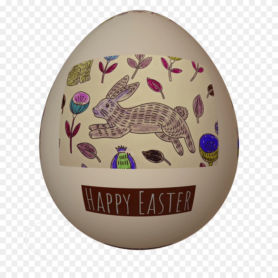 Happy Easter Egg Stock Photo Label, Easter Egg, Food, Plate Free Png Download