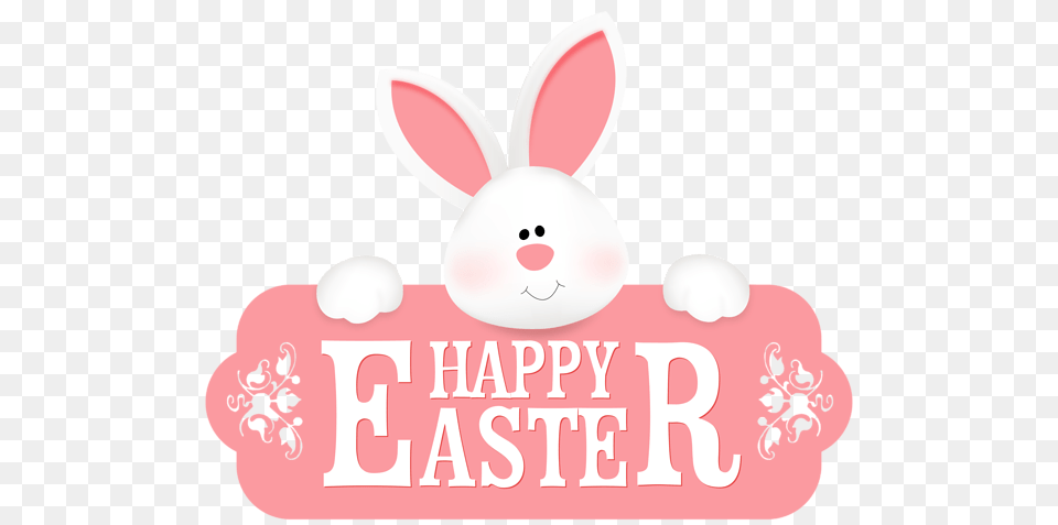 Happy Easter Pink Bunny Banner, Animal, Mammal, Rabbit Free Png