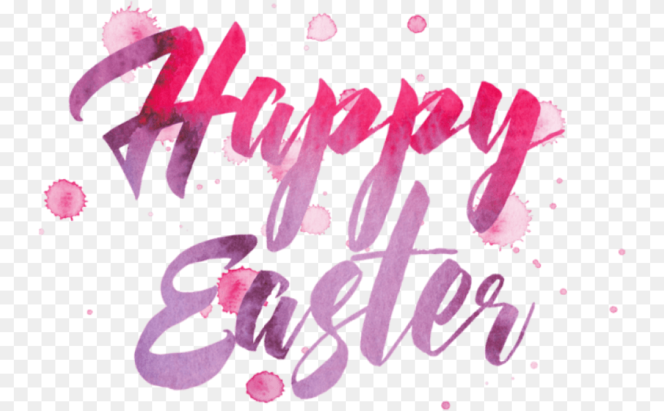 Happy Easter Pink Calligraphy, Text, Plant Free Png Download