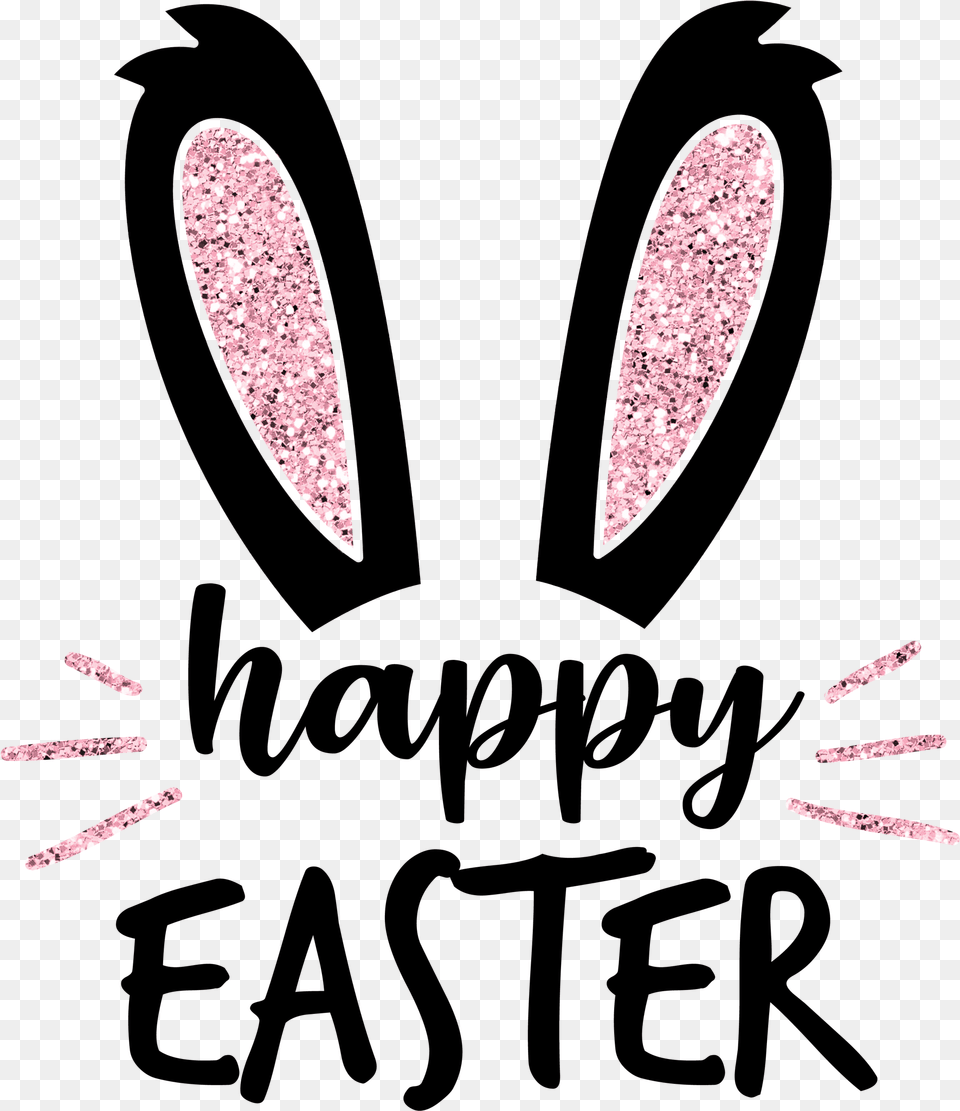Happy Easter Pink Glitter Bunny Earsquotdata Zoomquotcdn Illustration Png