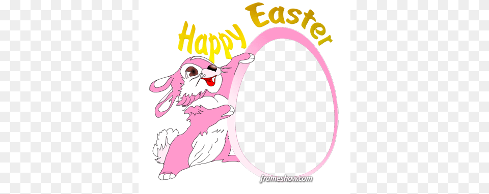 Happy Easter Rabbit Photo Frame Easter, Purple Png