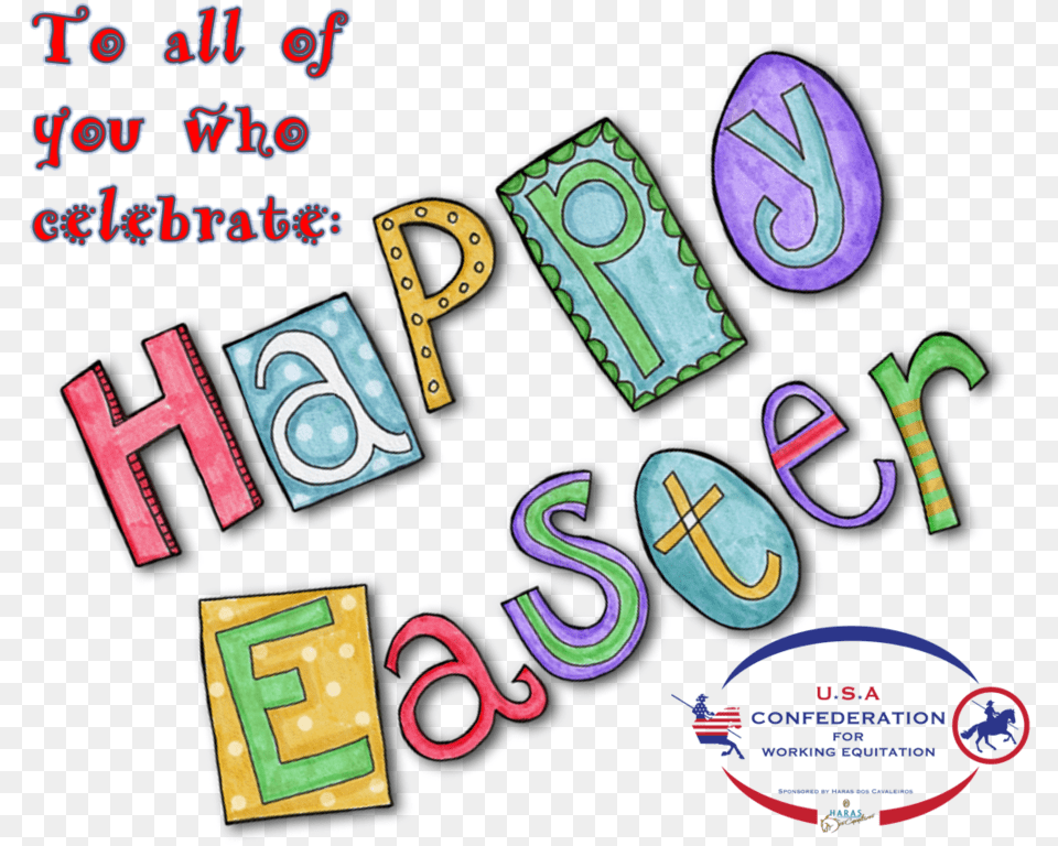 Happy Easter U2014 Confederation For Working Equitation Clip Art, Number, Symbol, Text Free Transparent Png