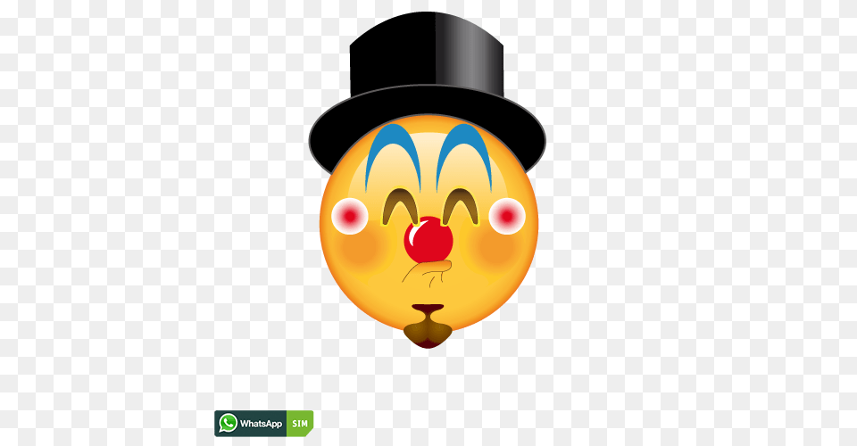 Happy Emoji Mit Roten Wangen Und Clown Makeup Whatsapp Sim, Light, Balloon Png